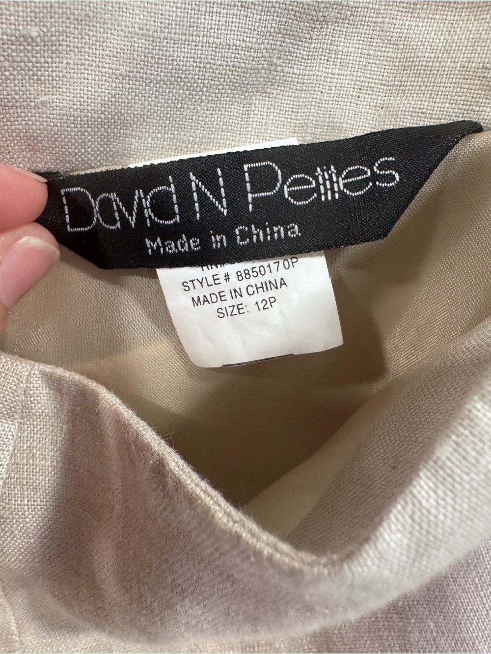 David N Petites 2-Piece Linen Embroidered Floral Pant Set Size 12P Cottagecore - Picture 2 of 14
